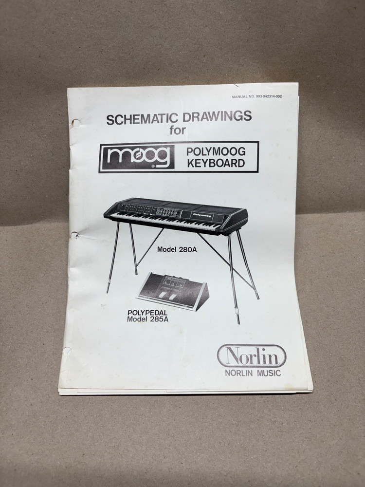RARE Polymoog Schematic Drawings Document models 280A 285A
