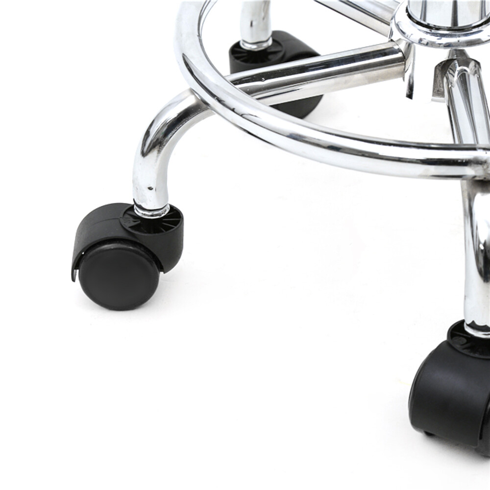 New Round Shape Adjustable Salon Stool with Back and Line Black --