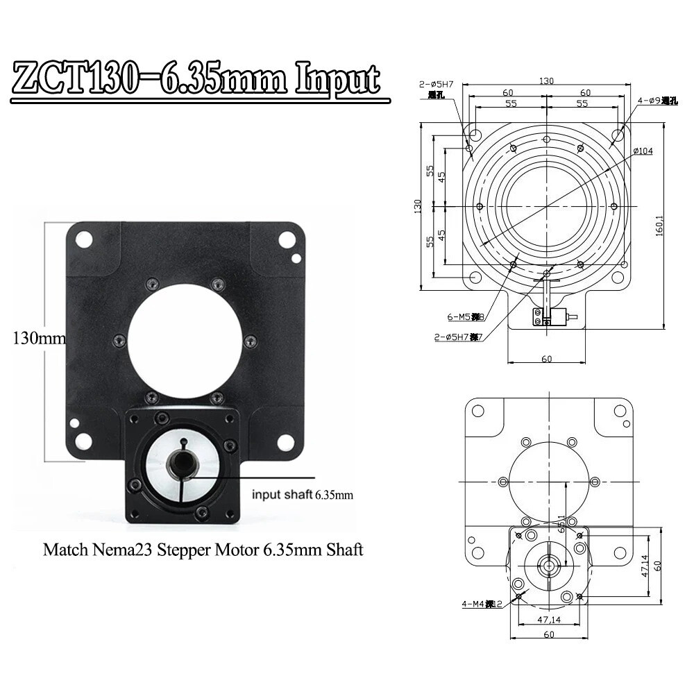 CNC Hollow Rotating Table Stepper Servo Turntable Replace DD Motor Cam Splitter