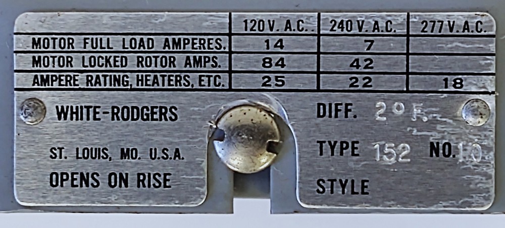 White-Rodgers 152-10 Thermostat