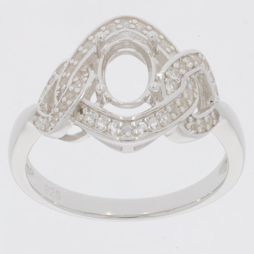 Sterling Silver Semi Mount Ring Setting Oval OV 7X5mm