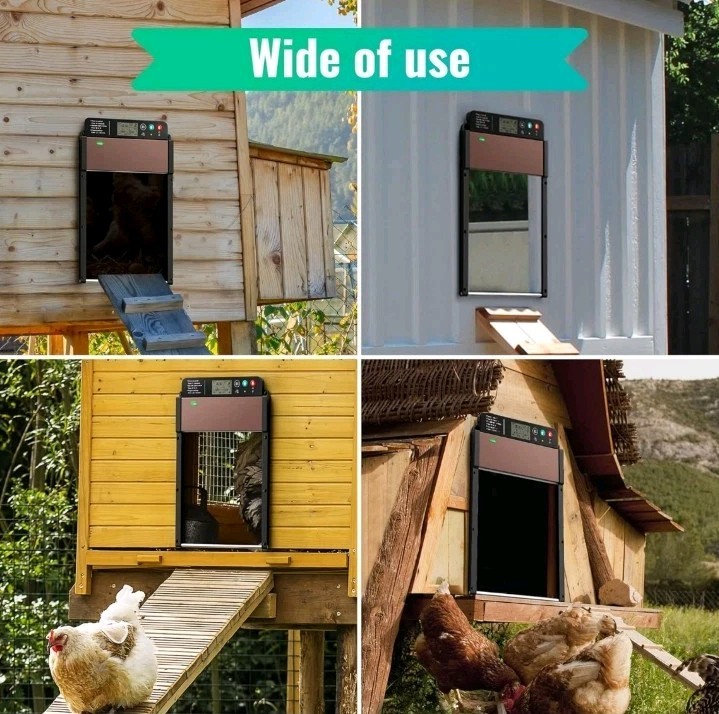 Automatic Chicken Coop Door Solar Powered with Timer/Light Sensor Setting