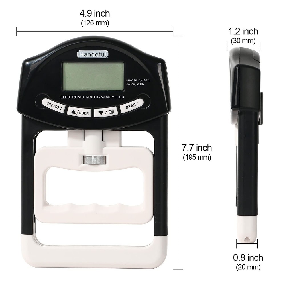 Handeful Grip Strength Tester Trainer - Dynamometer Handgrip Measurer Meter, ...