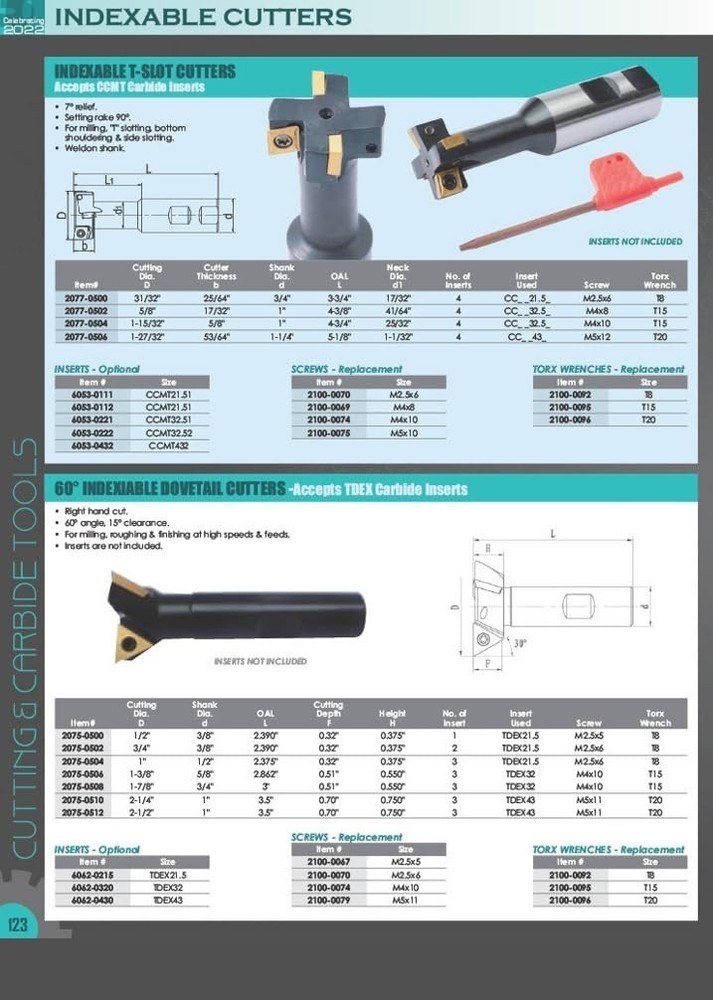 1/2-1-3/4 Inch Indexable Countersink & Chamfer Tool, 82 Degree