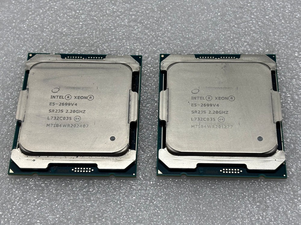 Matching Pair Intel Xeon E5-2699 v4 22-Core 2.20GHz  LGA2011-3 Processor SR2JS