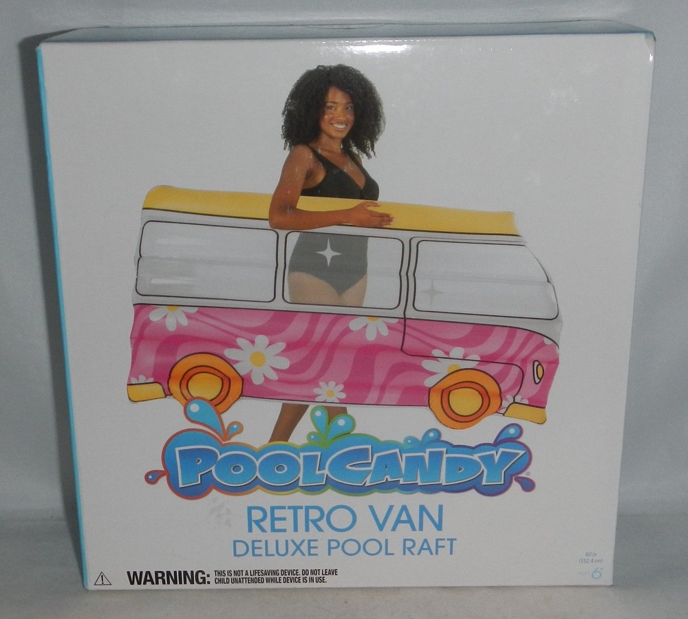 PoolCandy Retro Van Deluxe Pool Raft 60" Inflatable Float VW Beach Bus