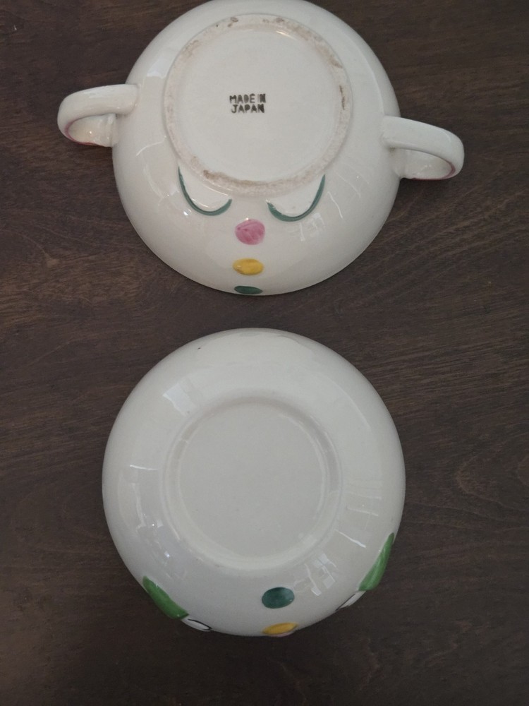 Incomplete Japanese Stackable Clown Plate Set