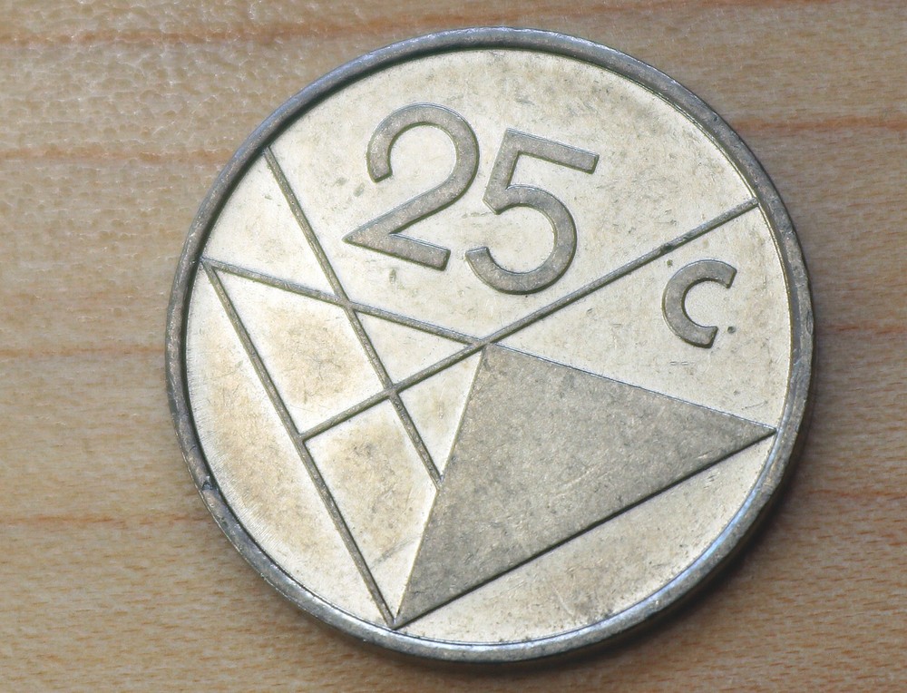 1986 Aruba 25 Cents