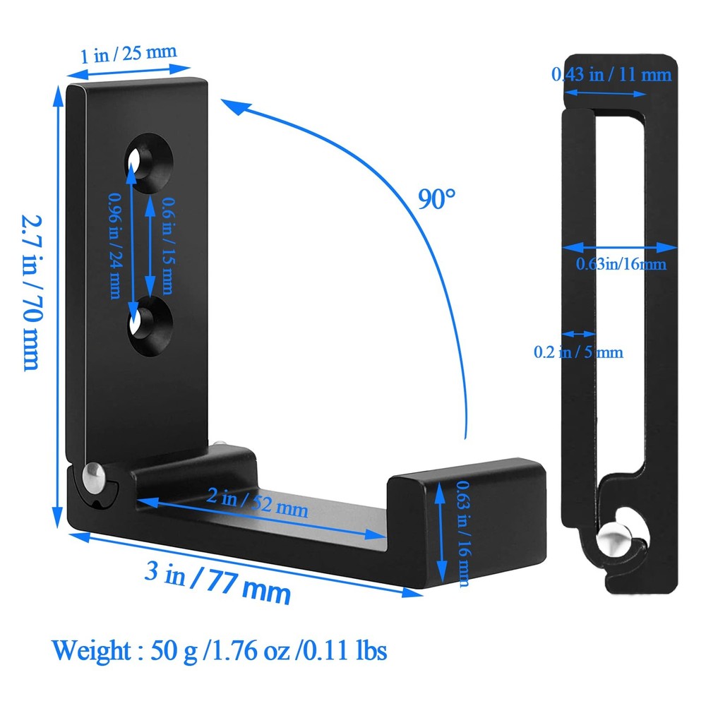 Folding Wall Hook 2PCS Folding Coat Hooks for Hanging Heavy Duty Coat & Bag &...
