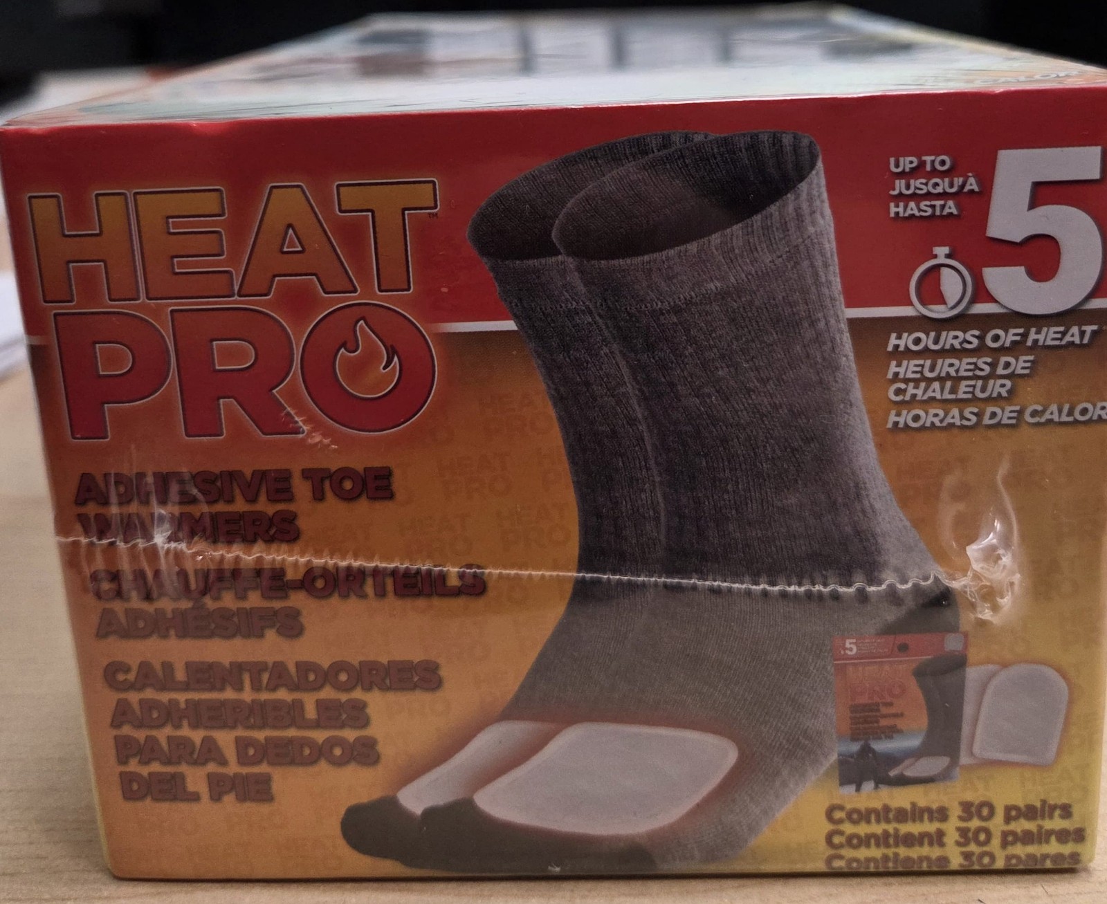 Heat Pro Adhesive Toe Warmers 30 Pairs 60Individual 5 Hours Heat EXP 2029 Sealed