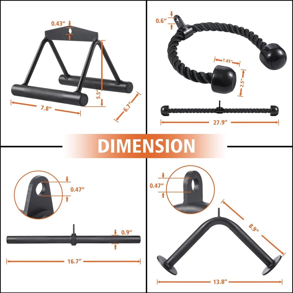 SERTT Workout Cable Machine Attachment for Home Gym, LAT Pulldown Attachments...