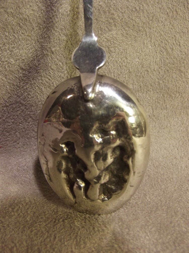 Dutch Silver Souvenir Spoon ~ Dance Scene
