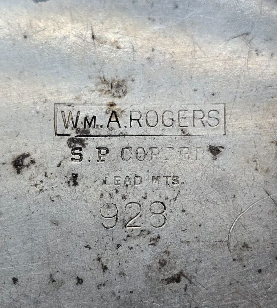 Antique W M. A Rogers (S.P Copper) Lead MTS 923 Cup w/ Etching