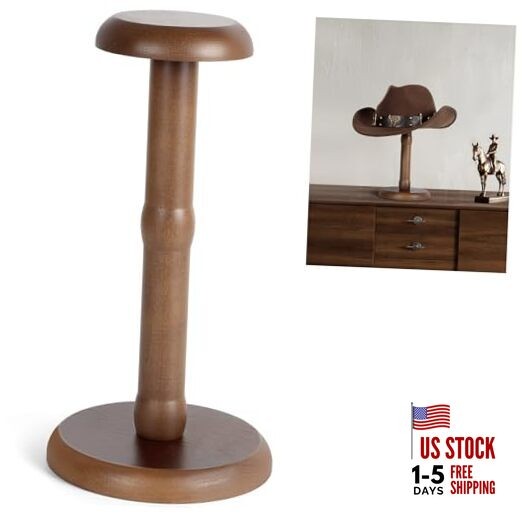 SEKSON Cowboy Hat Stand, Tabletop Hat Display Rack, Solid Wood Hat 1 Pack