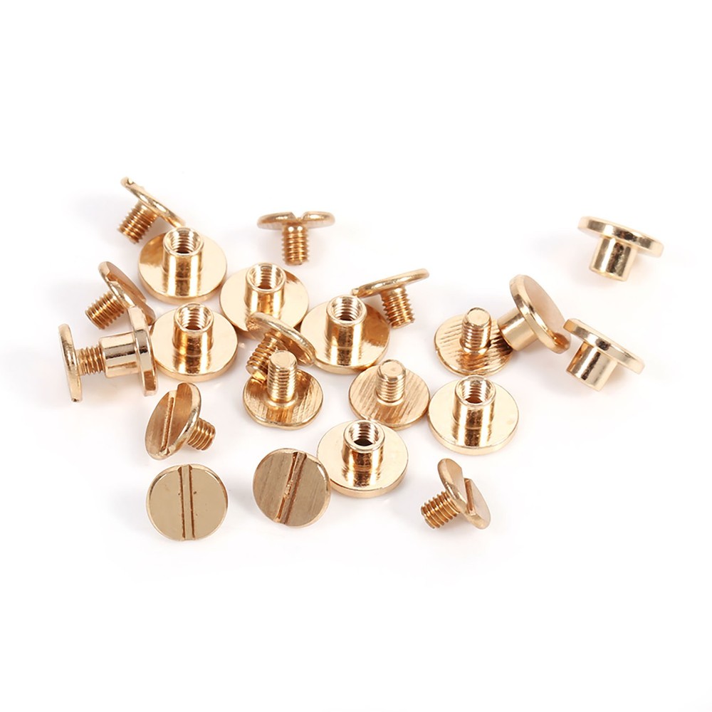 10sets Brass Button Stud Screw For Leather Rivet Belt DIY