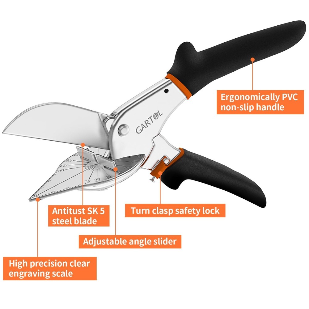 GARTOL Miter Shears- Multifunctional Trunking Shears for Angular Cutting of M...