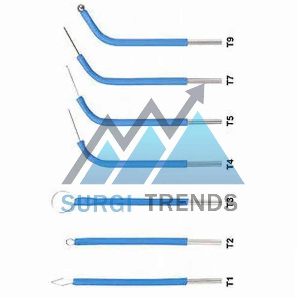 Electrosurgery Set of 7 electrodes Assorted Blue-Style Reusable