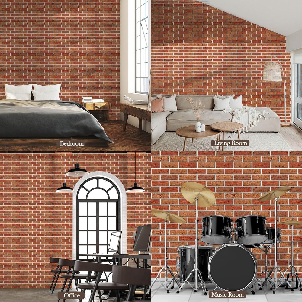 12Pack Acoustic Panels, Self-Adhesive 3D Brick Pattern Sound Proof Panels for...