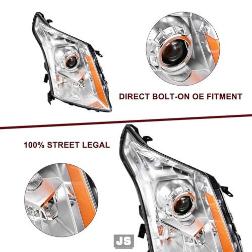 10-16 Cadillac SRX Halogen Headlight Assembly Pair Left Driver & Right Passenger