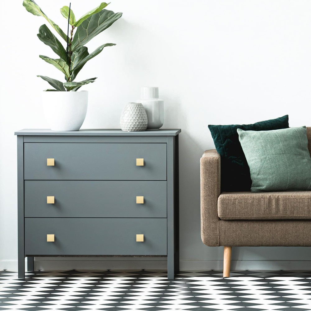 10 PCS Cabinet Knobs Brushed Gold Square Hardware for Drawers Kitchen