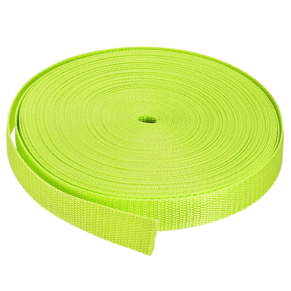 Lightweight Polypropylene Webbing Strap 1" 25 Yards Fluorescent Yellow Green