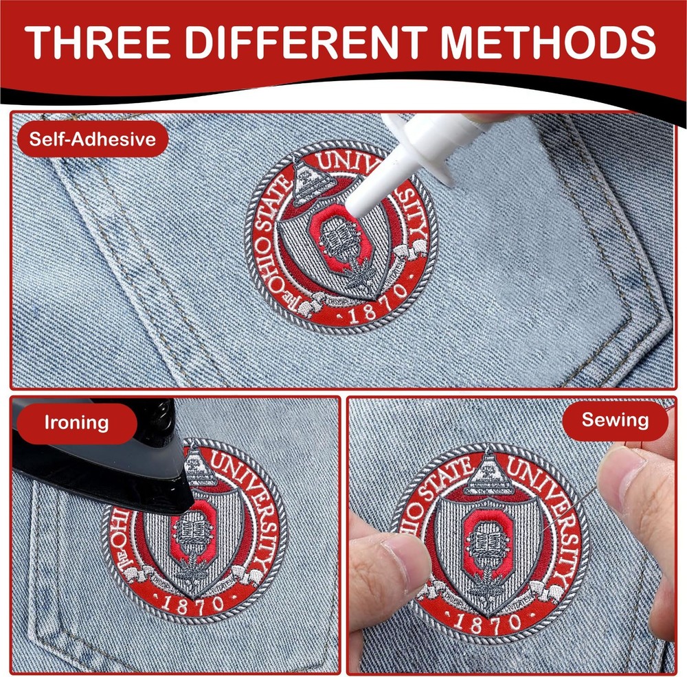 Ohio State University Logo Iron On Patch - Sew Patch - Embroidered Patch 4"x4"