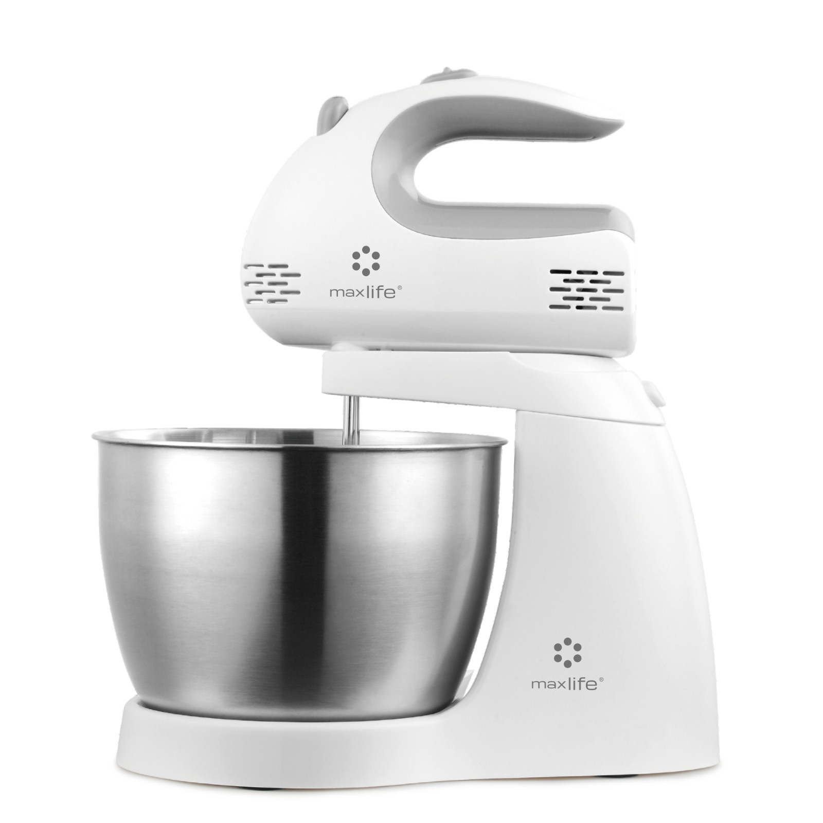 3.2 Qt Stand Mixer - 5-Speed Electric Mixer with Stainless Steel Bowl, White