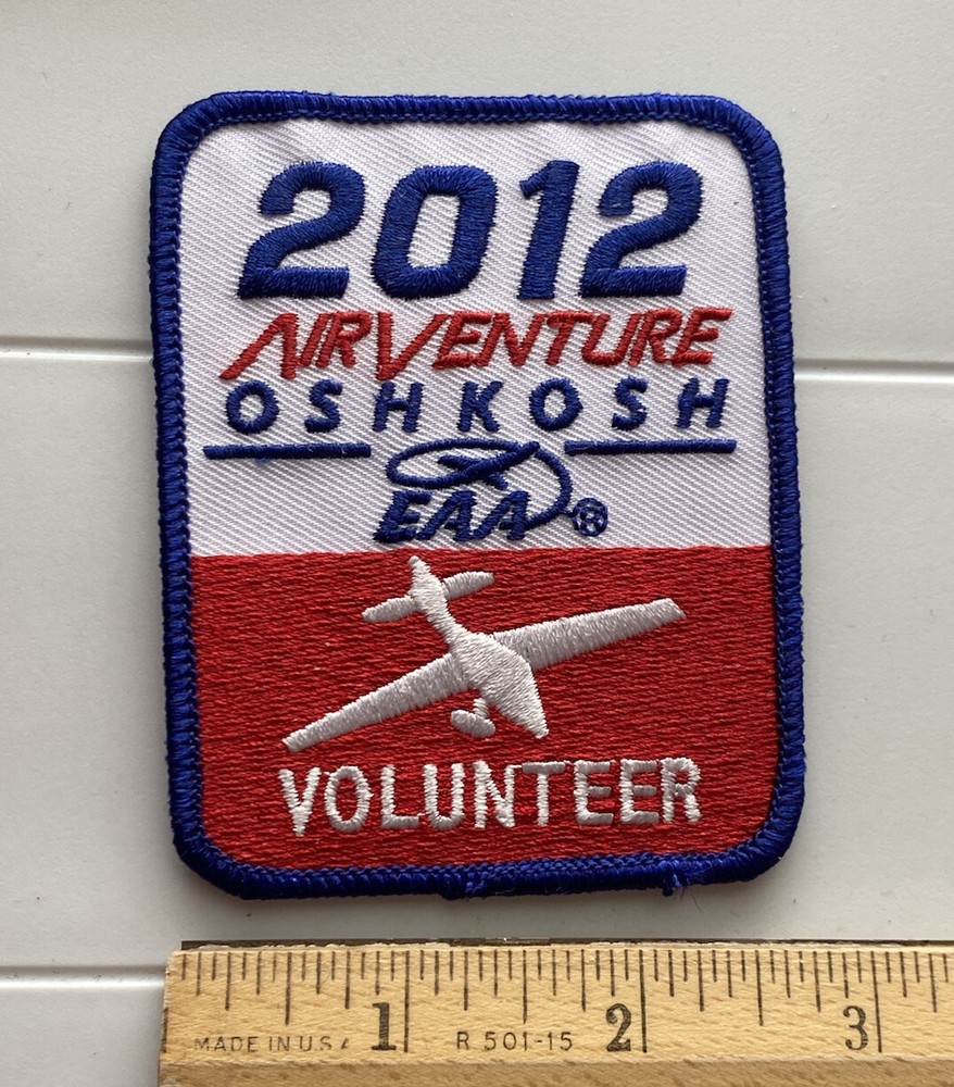 EAA Airventure Oshkosh 2012 Volunteer Experimental Aircraft Association Patch