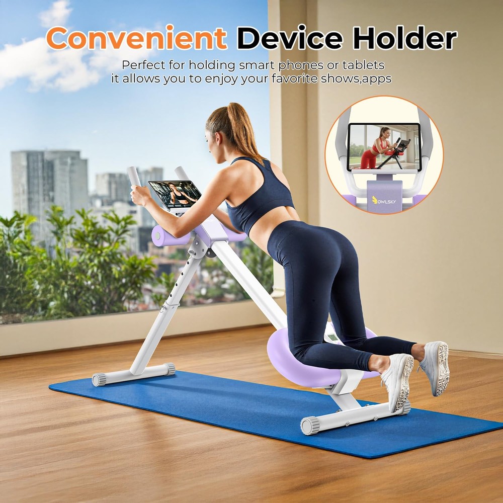 Ab Machine Adjustable Abdominal Trainer for Home Gym Workout, Foldable Knee P...