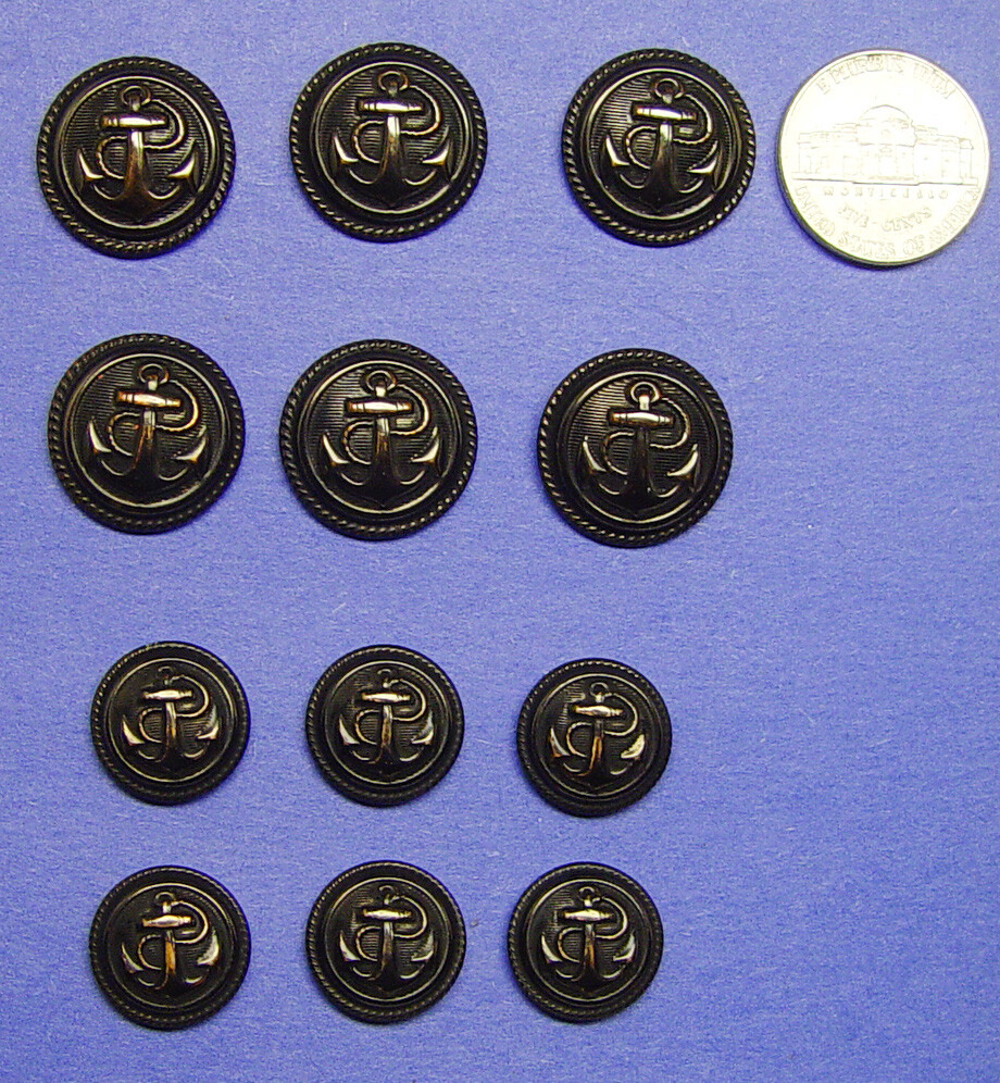 CELSO CELLINI Replacement buttons 12 black anodized effect metal, fair used cond