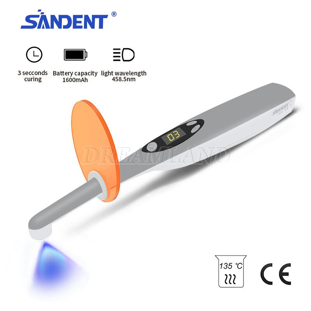 Dental LED Light Cure Lamp Cordless 3Second Fast Curing Light 2 Modes