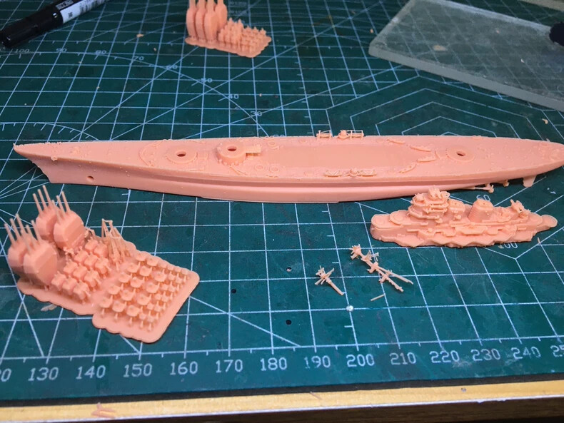 3D Printed 1/700 Soviet Admiral Ushakov Battleship Unpainted Model Kit