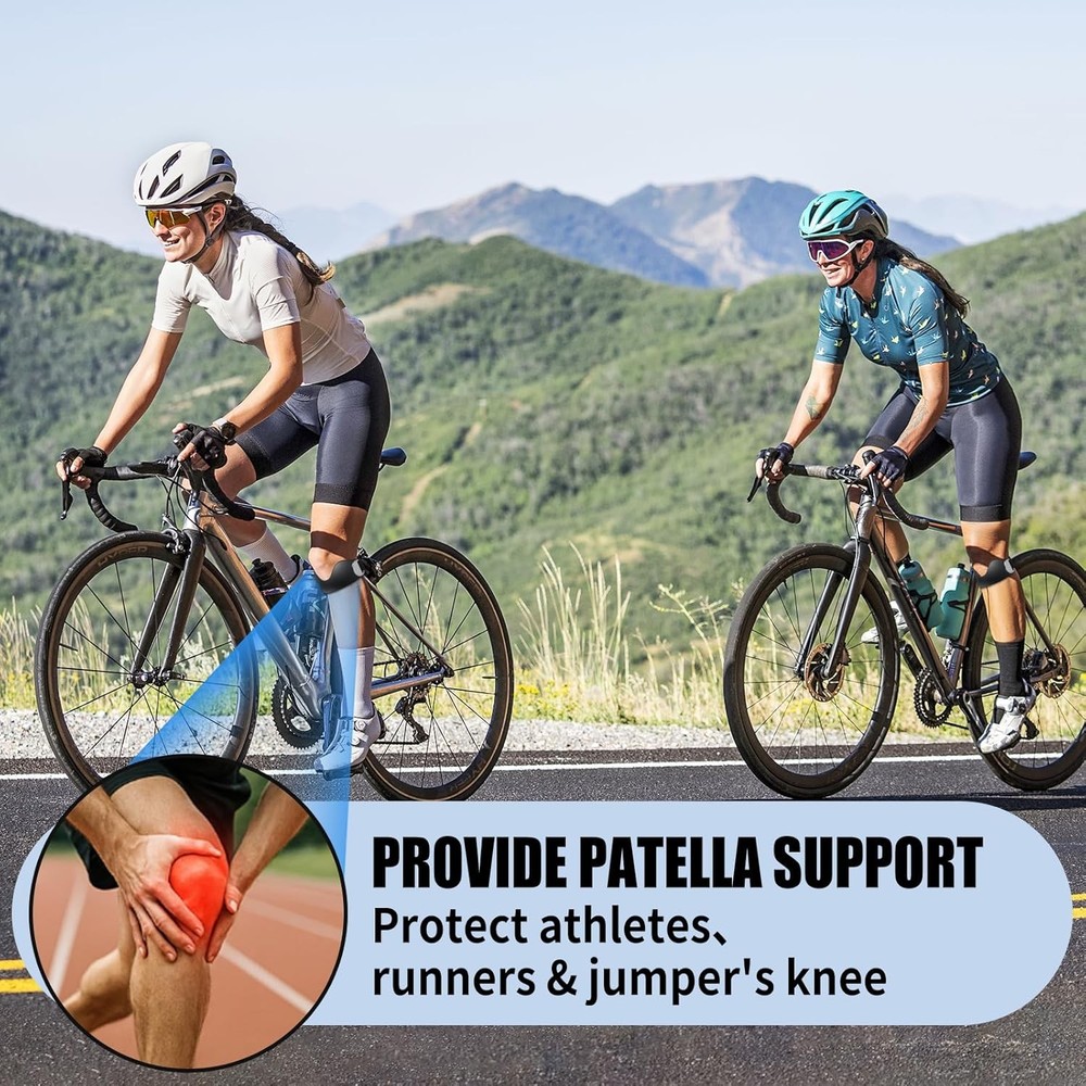 Patellar Tendon Support Strap - 2 Pcs Adjustable Non-Slip Silicone