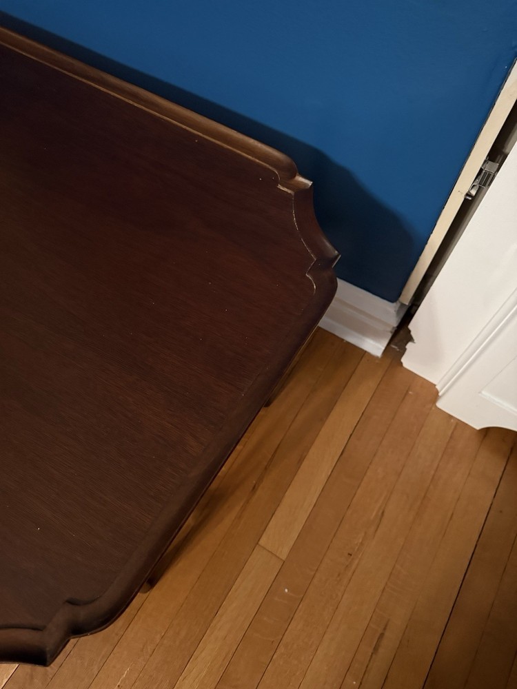 Faux Bamboo Kittinger Tray Top Rectangular Coffee Table With Ebonized Black Legs