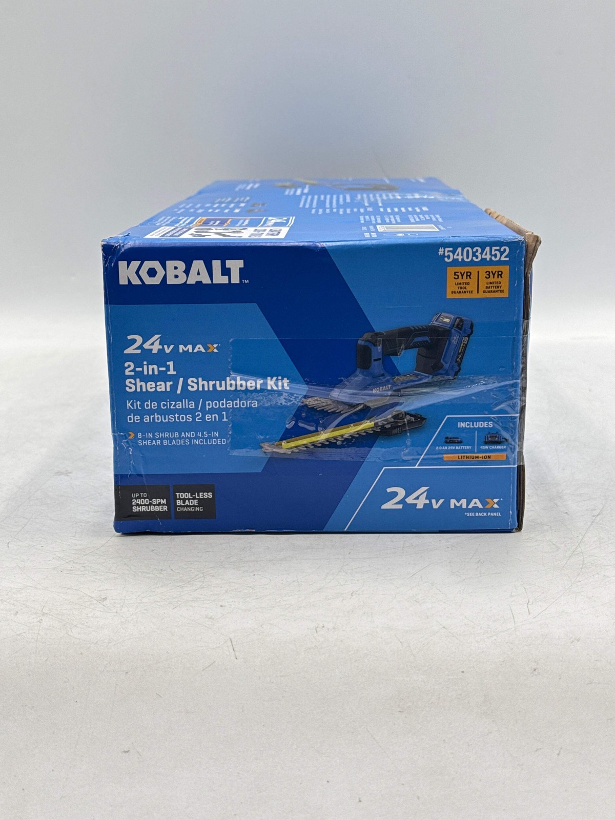 Kobalt 5403452 - 24V 2-in-1 Cordless Grass Shear & Shrubber Hedge Trimmer Kit w/
