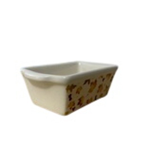 Nantucket Home Maple Leaf Ceramic Mini Loaf Pan Fall Autumn Stoneware Bakeware