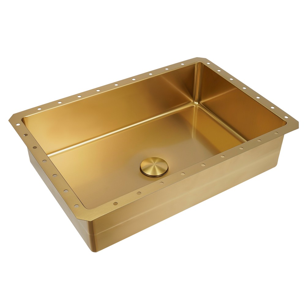 Bathroom Sink, Undermount Bathroom Wash Sink, Stainless Rectangular Sink, Golden