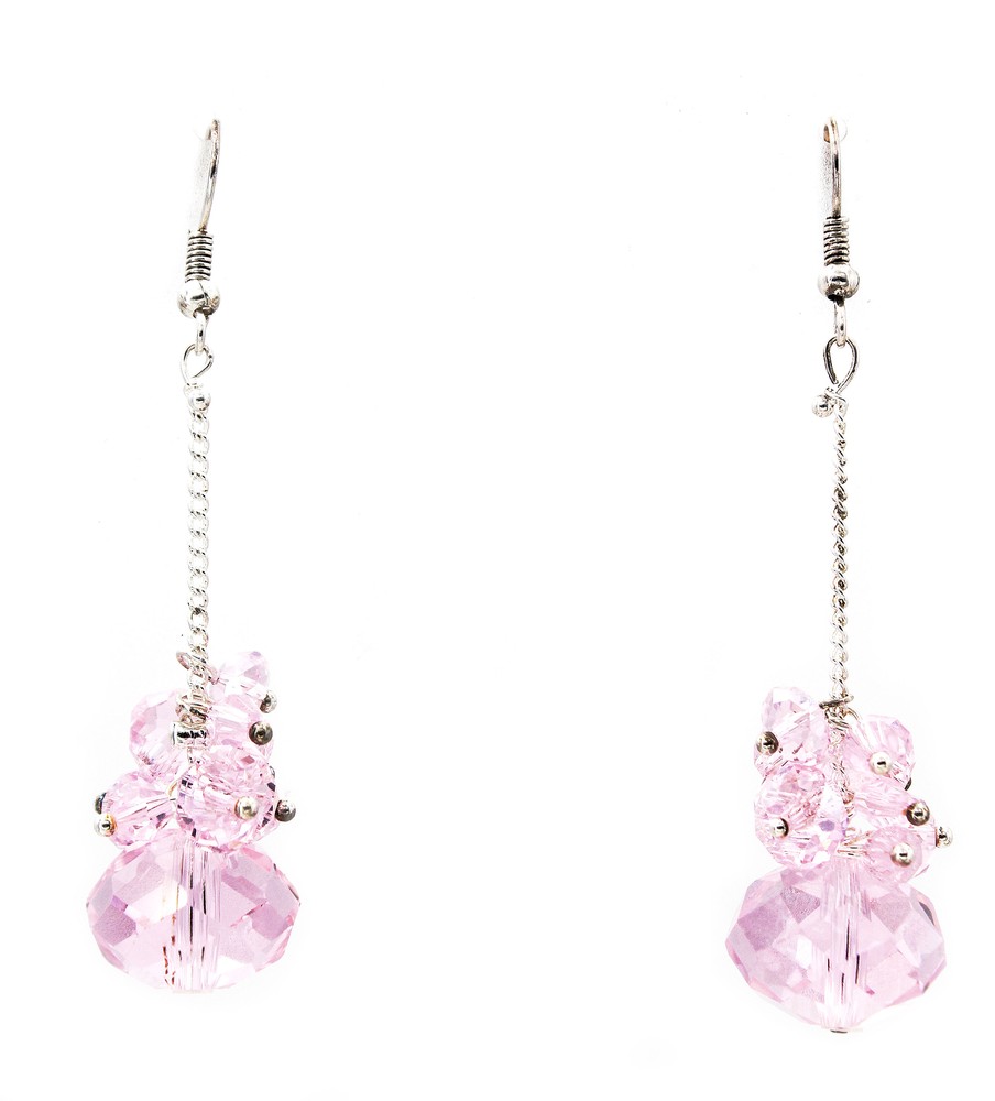 Dangling Crystal Earrings - Pink - ER-ACE4517D