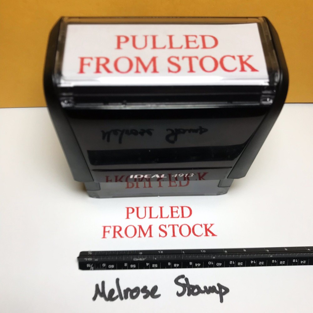 Pulled From Stock Rubber Stamp Red Ink Self Inking Ideal 4913
