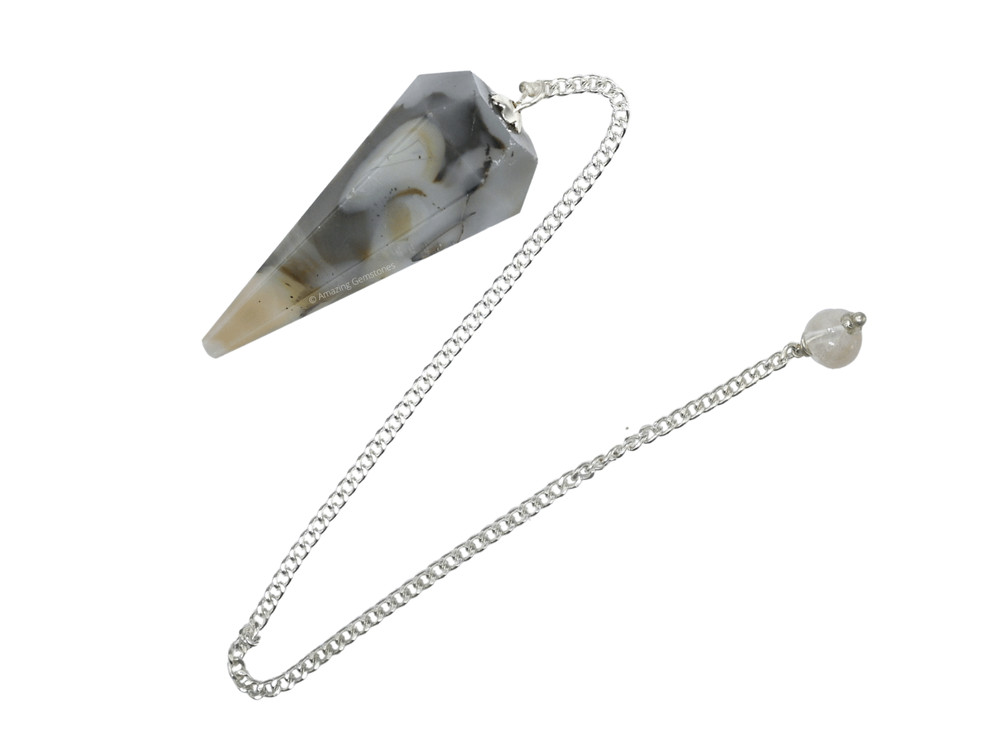 Dendrite Agate Dowsing Crystal Pendulum