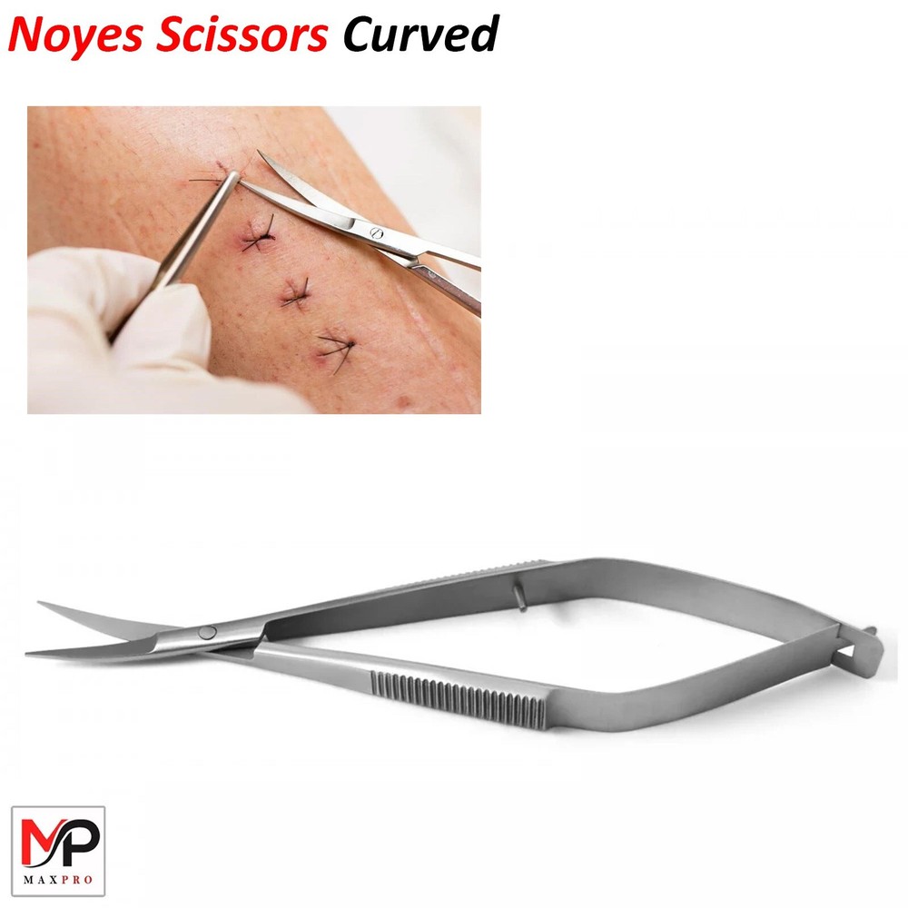 Surgical Micro Noyes Scissors Iris 11.5cm Spring Action Ophthalmic Sharp Blades