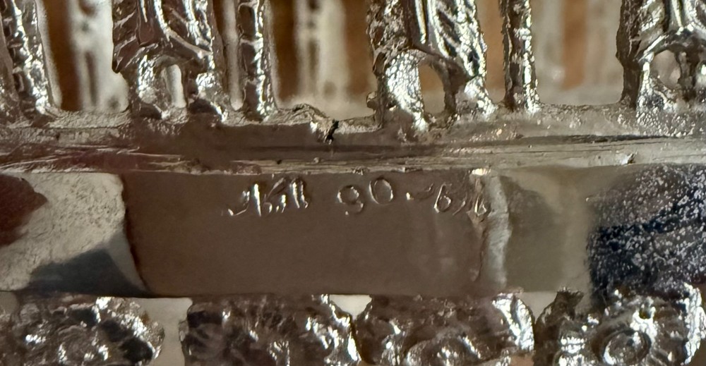 Large Middle Eatern 900 Silver Footed Bowl Marked 672 gr