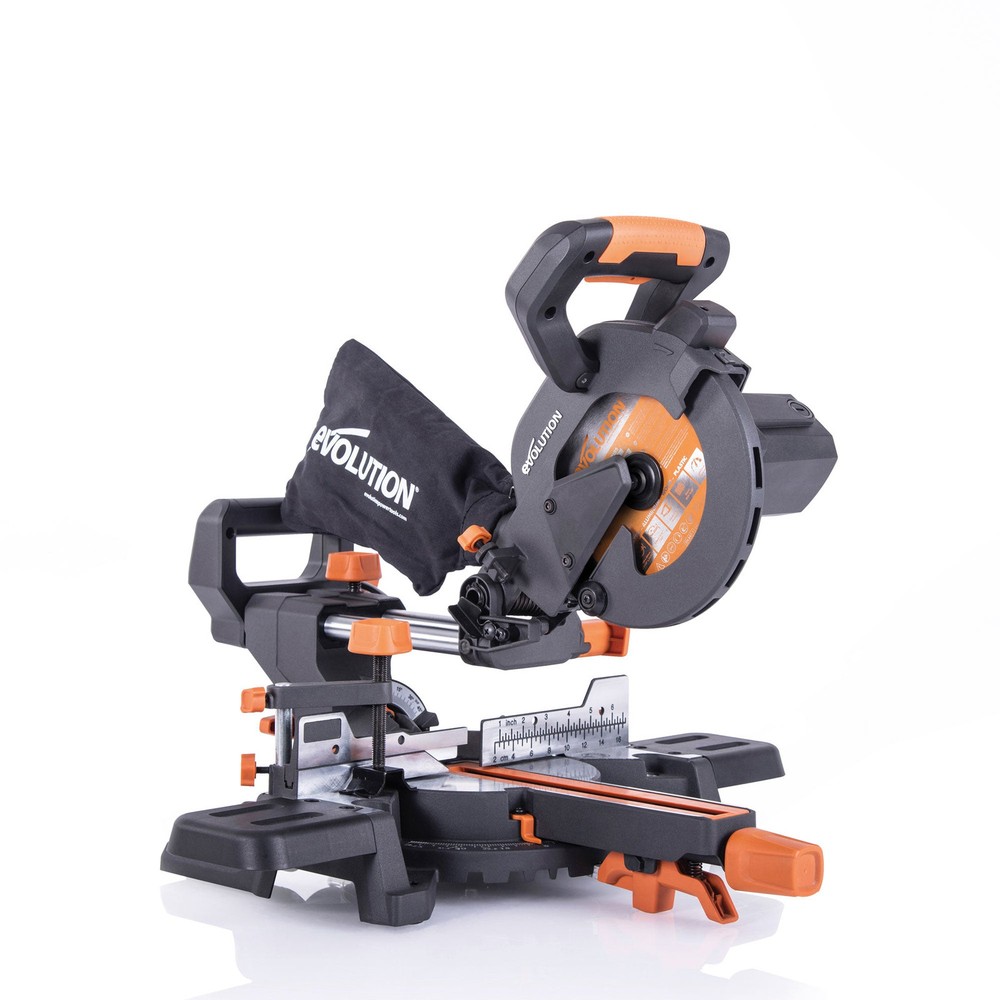 Evolution R185SMS+: Single Bevel Sliding Miter Saw With 7-1/4 in. Multi-Material