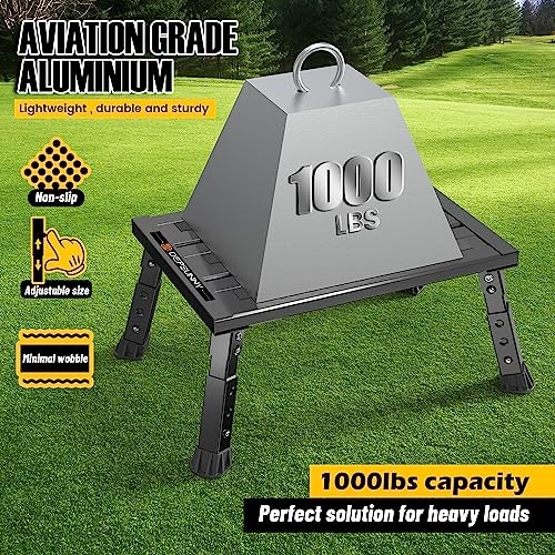 Adjustable RV Step Stool, 3-Step Height Adjustment, Foldable Legs, Carton Black