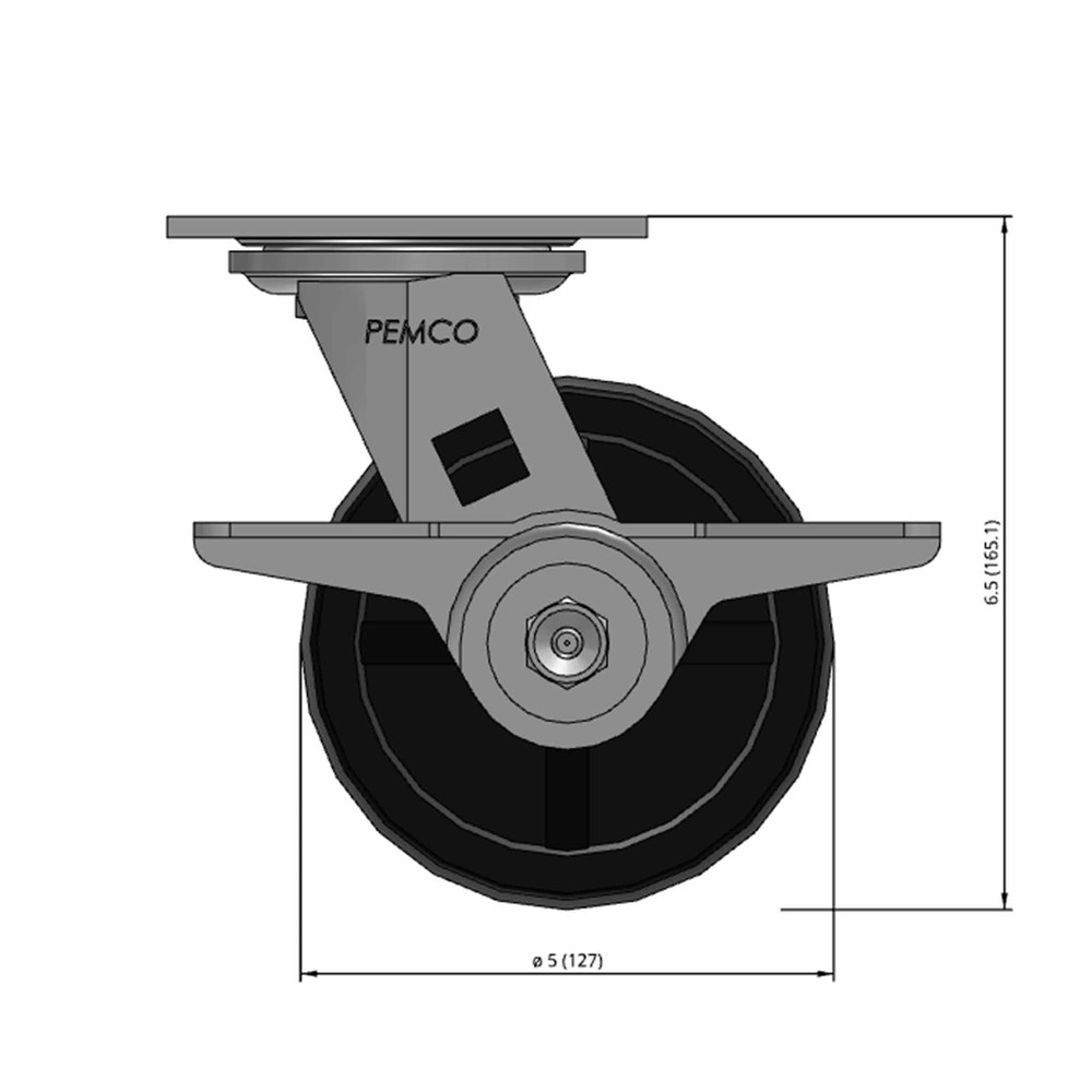 5"x2" Polypropylene Wheel Side CAM Locking Swivel Caster