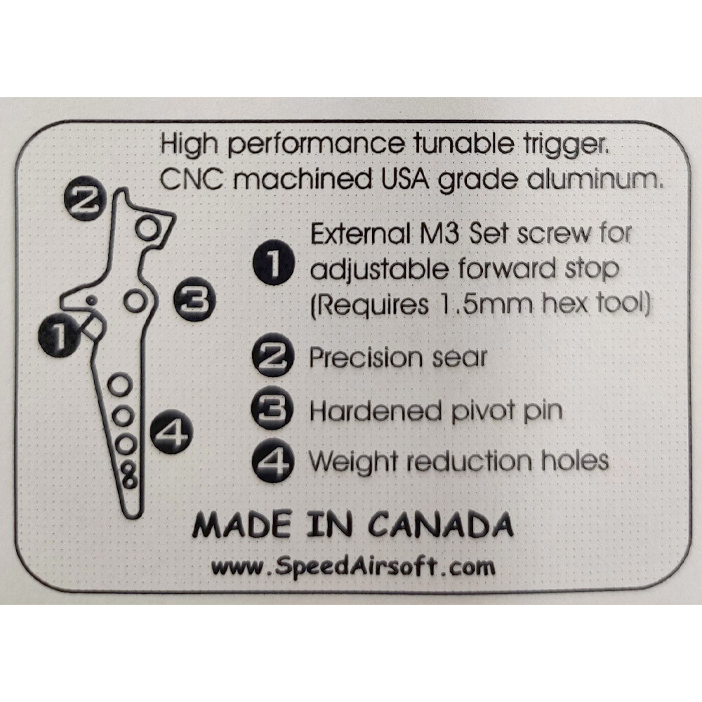 SPEED Airsoft SE2 Externally & Internally Tunable AEG Version 2 Gearbox Trigger