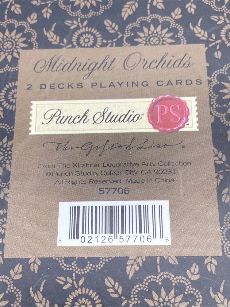Punch Studio Playing Cards Decks Double Storage Case Decorative Orchids
