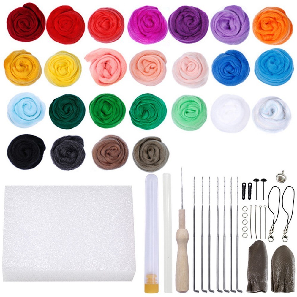 Handmade Wool Felt Needle Set for Needle Felt Tool Kit Crafting Accessories