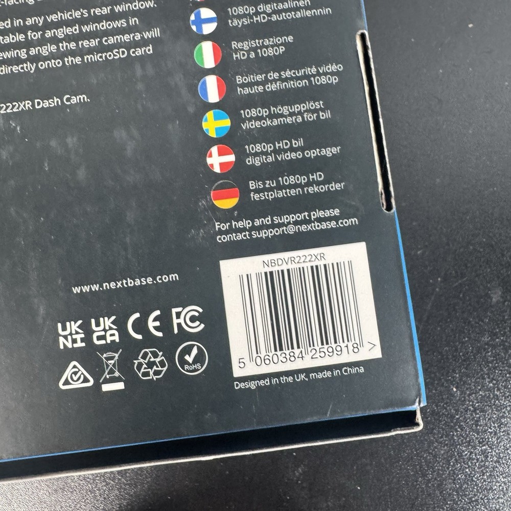 Nextbase 222XR Dash Camera + Rear Cam Bundle Open Box