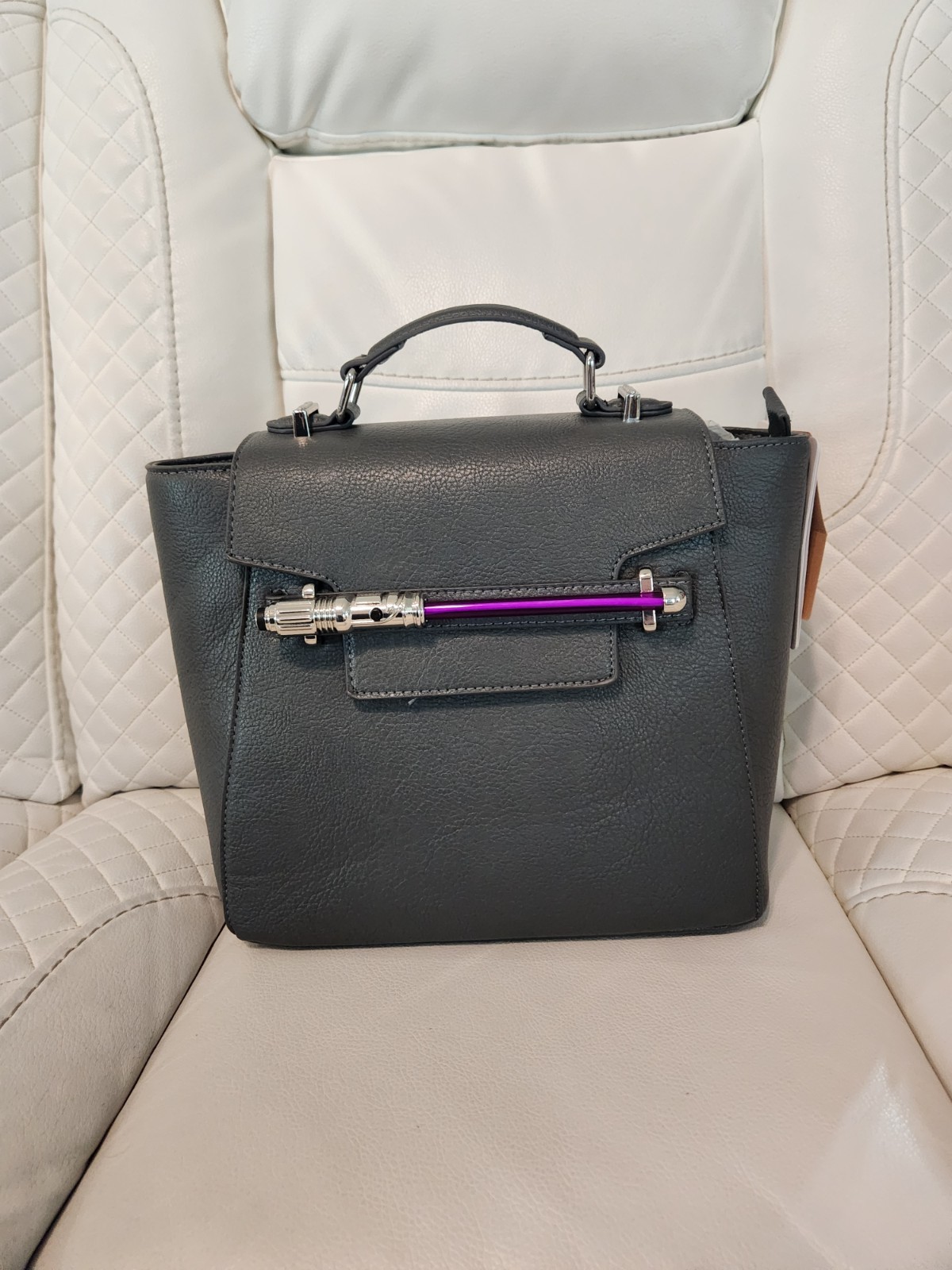 Boxlunch Exclusive Star Wars Mace Windu Lightsaber Light-Up Crossbody Bag Purse